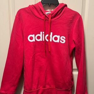 Adidas logo hoodie in bright berry